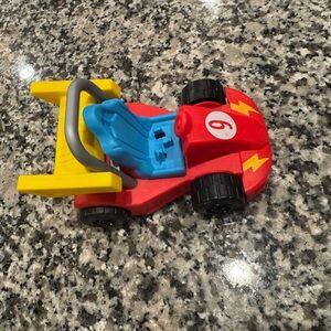 Blippi Red Kids Racing Car Toy with Blue Seat and Yellow Spoiler